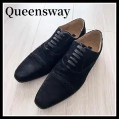 美品 Queensway 黒 シューズ スエード 26cm フォーマル ブラック
