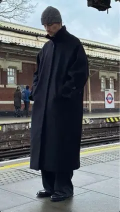 ひさこそり様aquascutum ブラックウールカシミヤロングコート - メルカリ