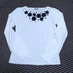 AUSTIN REED 長袖 カットソー ビジュー装飾 ホワイトのサムネイル