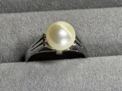 あこや真珠リング エレガントなシルバーリング　11号