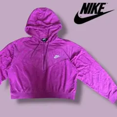 U■NIKE ナイキ レディース 長袖 パーカー XLサイズ 紫 ショート丈のサムネイル