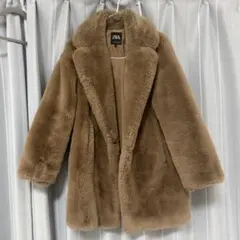 ZARA ブラウン ファーコート