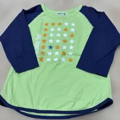 ラグマート　星柄プリント 七分丈Tシャツ 緑 ネイビー