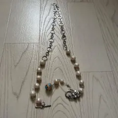 パールとビーズのカジュアルネックレス