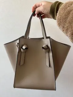 ベージュ 合成皮革 トートバッグ