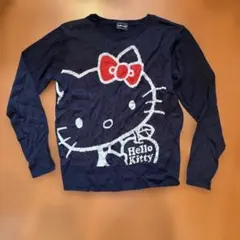 Hello Kitty 長袖ニット ネイビー L