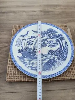 宝船 青白い風景の浅皿 直径約38cm - メルカリ