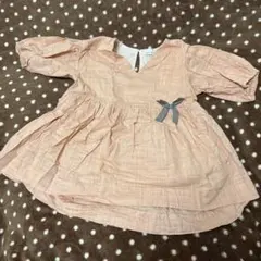 petit mainパフスリーブチュニックワンピ100cm