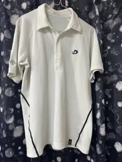 ホワイト ポロシャツ ネイビーブルーライン