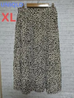 4/22迄！値下げ中❣大きいサイズXL♥guレオパード柄ロングスカート