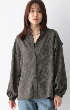 GLOBAL WORK 新品未使用 ジャガードブラウス 24時間配送