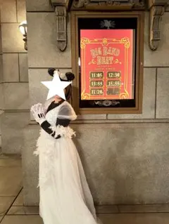 BBB ホワイトスパンコールドレス＋羽