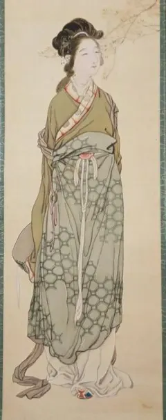 【真作】掛軸　美人画掛軸　春風にたたずむ立ち姿・華やかな和装美人　合箱入　V95 2026年最新】掛軸 美人の人気アイテム - メルカリ