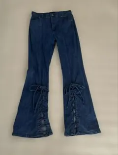 LAGUAGEM Front race up flare denim - メルカリ