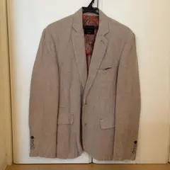 ZARA MAN テーラードジャケット ベージュ ペイズリー裏地
