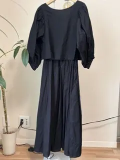 VIS ロングワンピース ブラック