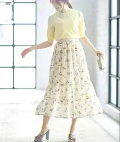 【美品】tocco closet ロングスカートフラワー