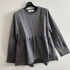 ★AZUL★グレー 長袖カットソー ペプラムのサムネイル