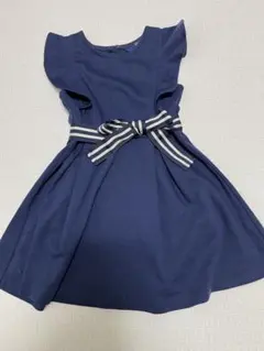 ポロラルフローレン　フリル袖 ネイビー ワンピース　110 フォーマル