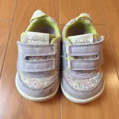 IFME 紫 花柄 スニーカー 12.5cm ベビー 子供