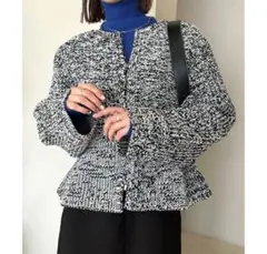 【mystic】 メランジペプラムカーディガン