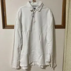 一点物 CHAPS ハーフジップ シャツ ラガーシャツ ホワイト US Lサイズ