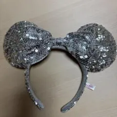 ミニーカチューシャ　スパンコール　シルバー