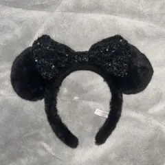 ミニーちゃん カチューシャ ブラック スパンコール キラキラ ディズニーランド