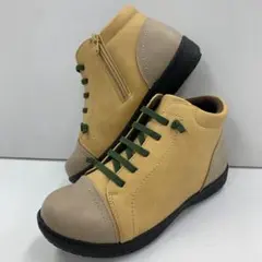 新品★レディース★23.5cm★撥水 軽量 編み上げブーツ からし色 9879