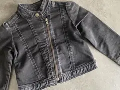 【BabyGAP】 グレー デニム ジップアップ ライダースジャケット　95cm