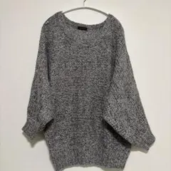 グレー ドルマンニットセーター 長袖M