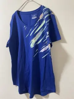 【TEK GEAR】吸汗速乾 Vネック スポーツTシャツ 青　Lサイズ　1-97