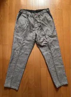 サイコバニーグレンチェックイージーウールパンツXL