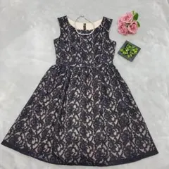 【美品】フェルゥ　オンワード樫山　レース素材　ワンピース　パーティー　結婚式
