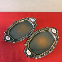 【新品未使用】ローズ柄ミニトレイ 2枚セット アクセサリートレイ ヴィンテージ