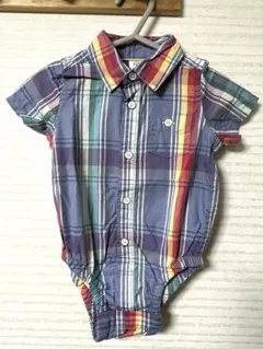 【新品】GAP ギャップ ベビー チェック柄 ロンパース 3-6ヶ月 男の子