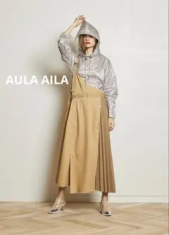 ☆ AULA AILA アウラアイラ　ワンショルダー　異素材切替　ワンピースのサムネイル