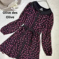 【 Olive des Olive/シアー キャット総柄 ♡ シャツワンピ