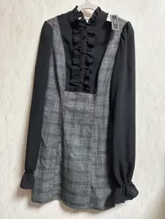 ♡eat me♡新品未使用タグ付き異素材ドッキングワンピース