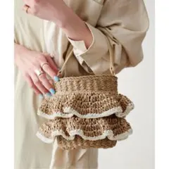 B.C STOCK MIAN ペーパーフリル2wayカゴBAG フリル付きのサムネイル