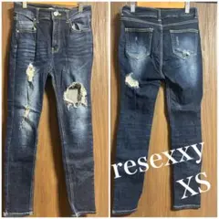 Resexxy ダメージクラッシュデニムジーンズXS インディゴのサムネイル