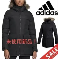 adidas 黒 モッズコート ファー付き アウター　ミリタリーコート