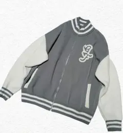 ロデオクラウンズ ワイドボウルzipニットスタジャン　L　グレー