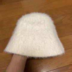 ホワイトファーバケットハット