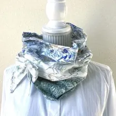 パッチワーク花柄スヌード　リボン付き　7 ハンドメイド