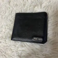PRADA プラダ 二つ折り財布 サフィアーノ ネイビー 小銭入れ 箱付