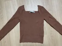 【MERCURYDUO】スクエアニット　フリーサイズ　ライトブラウン