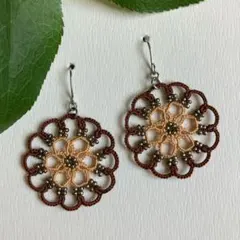 ✳︎ お花のタティングレース ピアス m4437