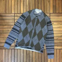 イタリア製 DIESEL アーガイル ニット ジップアップ ジャケット