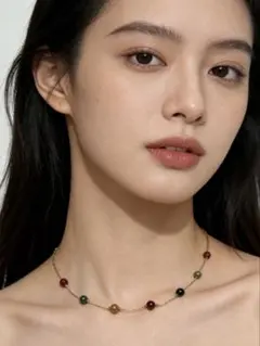 カラフルビーズネックレス43cm～48cm